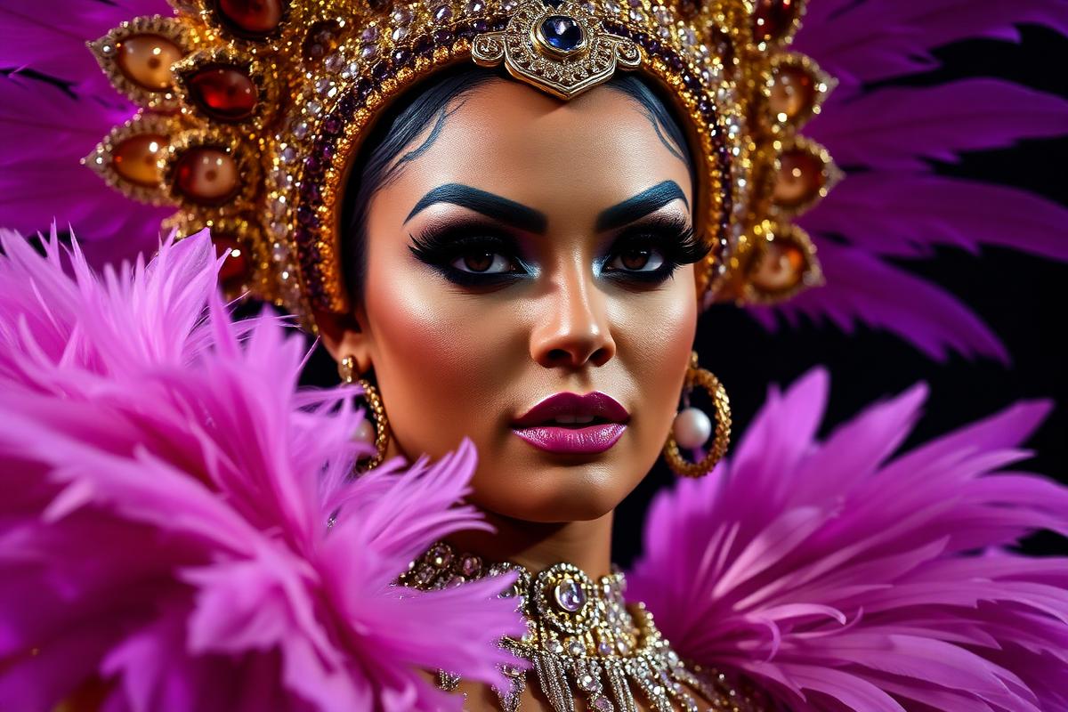 Destaque feminino em fantasia luxo